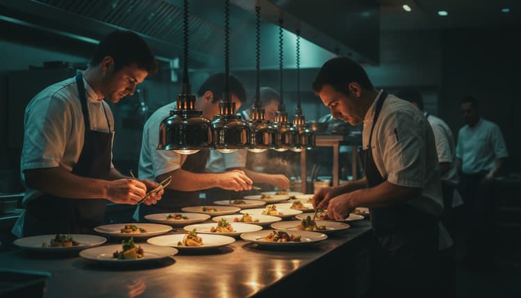 Cocina de restaurante con alta demanda